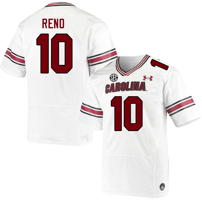 Men #10 Dante Reno South Carolina Gamecocks College Football Jerseys Stitched-White